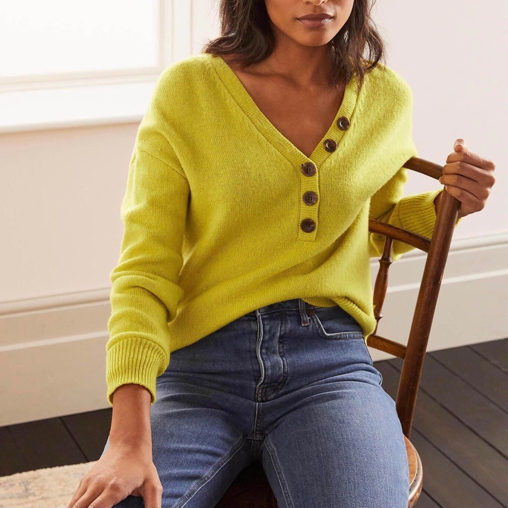 Boden | Chartreuse Walberswick Wool Sweater 10